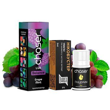 Набор Chaser Lux 30 мл 50 мг со вкусом Винограда и Мяты (Grape Mint) 855 фото