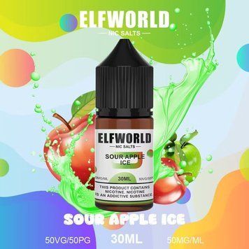 Elf World 30 мл 50 мг Sour Apple Ice (Кислое Яблоко Лед) 1986 фото