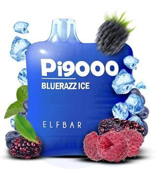 Elf Bar Pi9000 Blue Razz Ice (Голубая Малина Лед) 60 фото