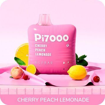 Одноразова електронна сигарета Elf Bar Pi7000 Cherry Peach Lemonade (Вишня Персик лимонад) 996 фото