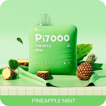 Одноразова електронна сигарета Elf Bar Pi7000 Pineapple Mint (Ананас м'ята) 1004 фото