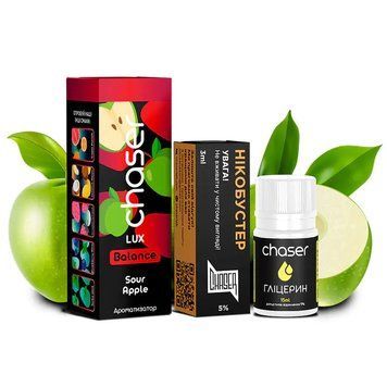 Набор Chaser Lux 30 мл 50 мг со вкусом Кислого Яблока (Sour Apple) 859 фото